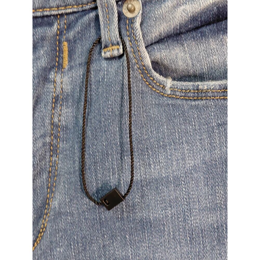 Express Ankle Legging Mid Rise Yellow Stripe Blue Jeans Women Size 4R - Picture 10 of 16